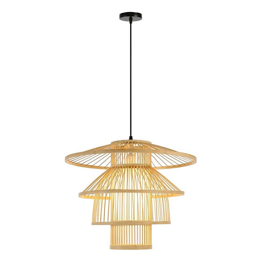 Luster na lanku PINCHOS 1xE27/40W/230V pr. 50 cm bambus