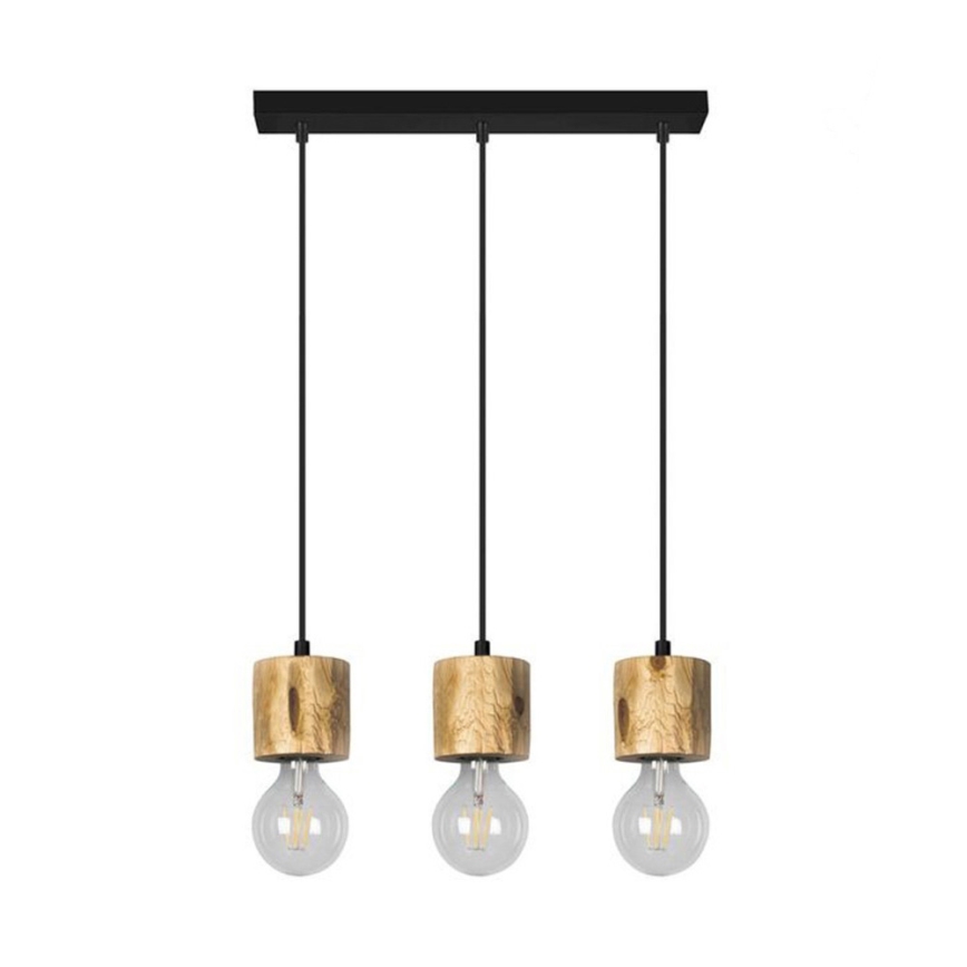 Luster na lanku PINO 3xE27/60W/230V borovica