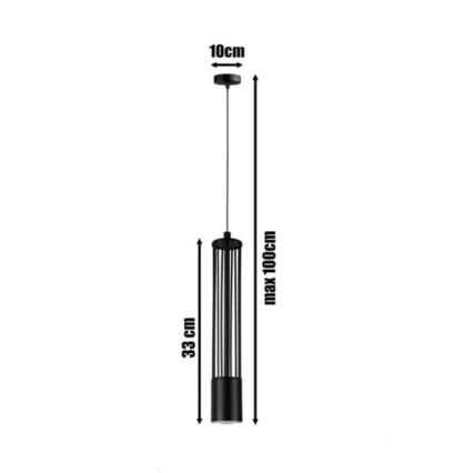 Luster na lanku PRESCOT 1xGU10/40W/230V čierna