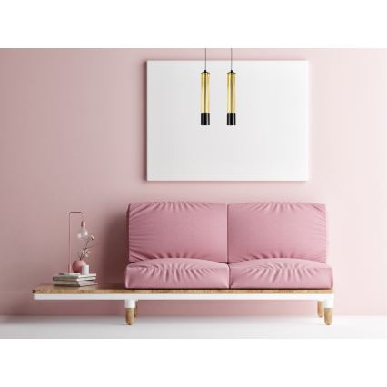 Luster na lanku PRESCOT 2xGU10/40W/230V zlatá