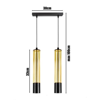 Luster na lanku PRESCOT 2xGU10/40W/230V zlatá