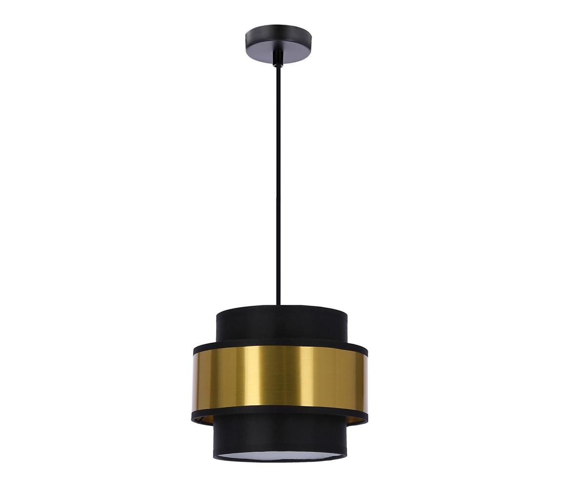 Luster na lanku PRESTIGE 1xE27/40W/230V zlatá/čierna