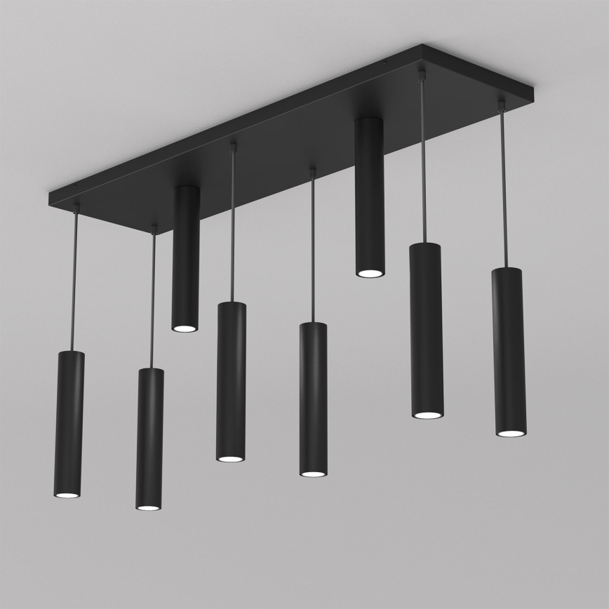 Luster na lanku RAITO 8xGU10/8W/230V čierna