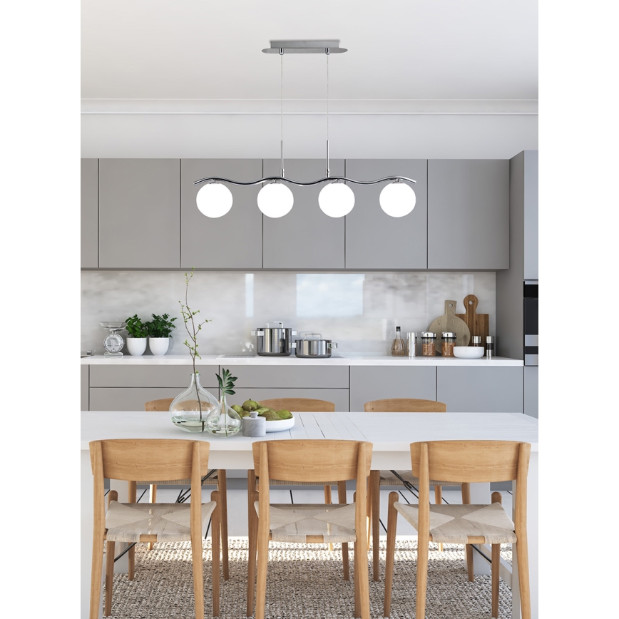 Luster na lanku RAMON 4xG9/40W/230V lesklý chróm