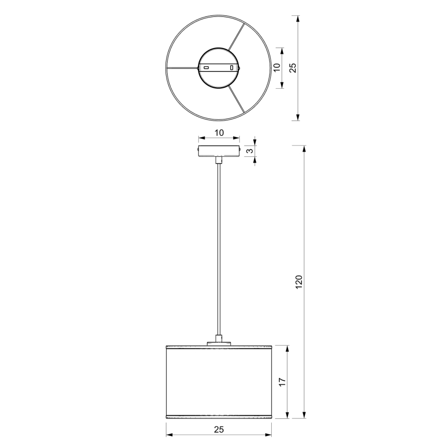 Luster na lanku RATTAN 1xE27/60W/230V pr. 25 cm ratan