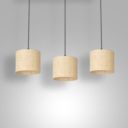 Luster na lanku RATTAN 3xE27/60W/230V ratan