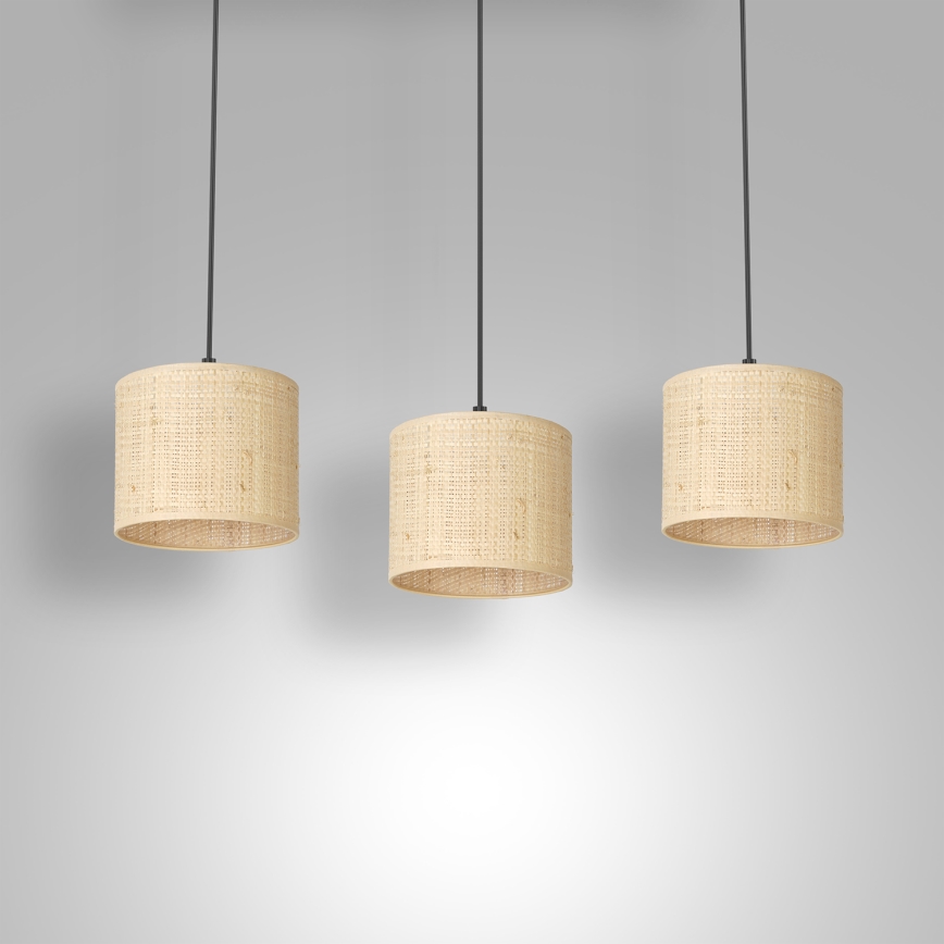 Luster na lanku RATTAN 3xE27/60W/230V ratan
