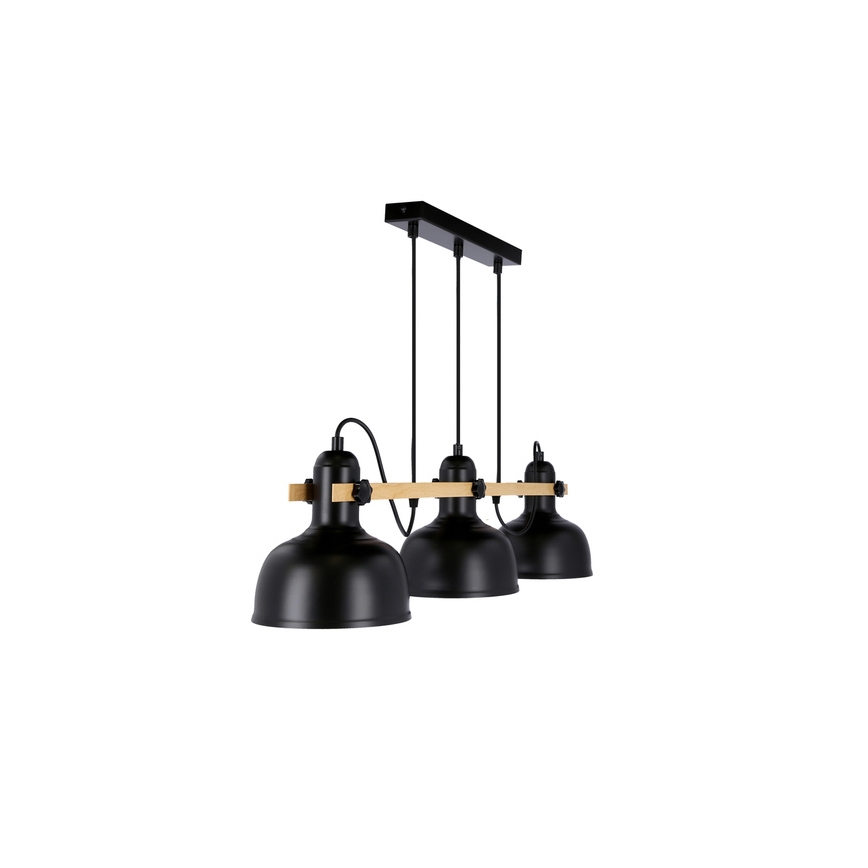 Luster na lanku RENO 3xE27/40W/230V čierna/hnedá