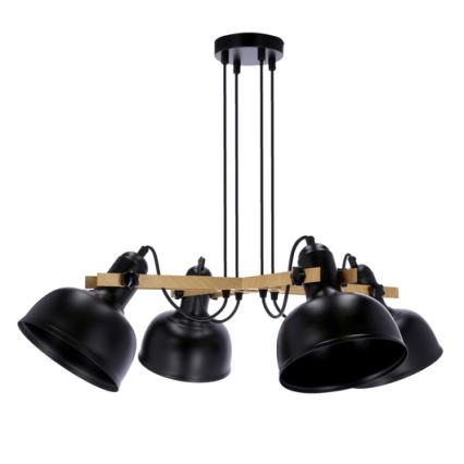 Luster na lanku RENO 4xE27/40W/230V čierna/hnedá
