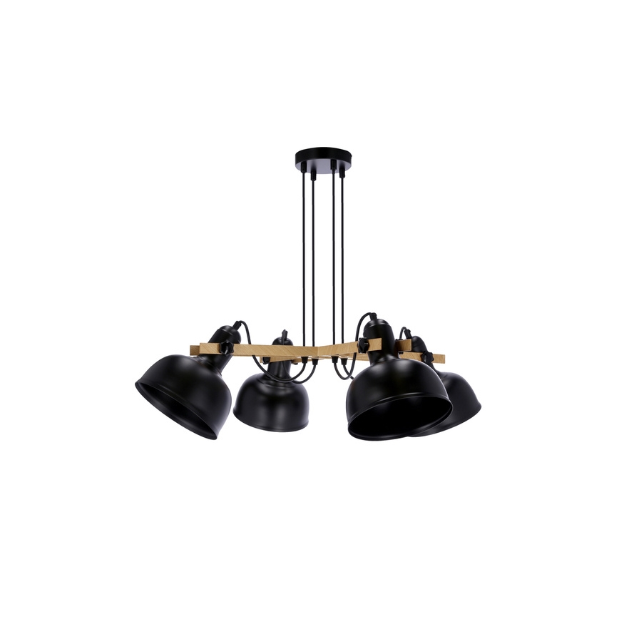 Luster na lanku RENO 4xE27/40W/230V čierna/hnedá