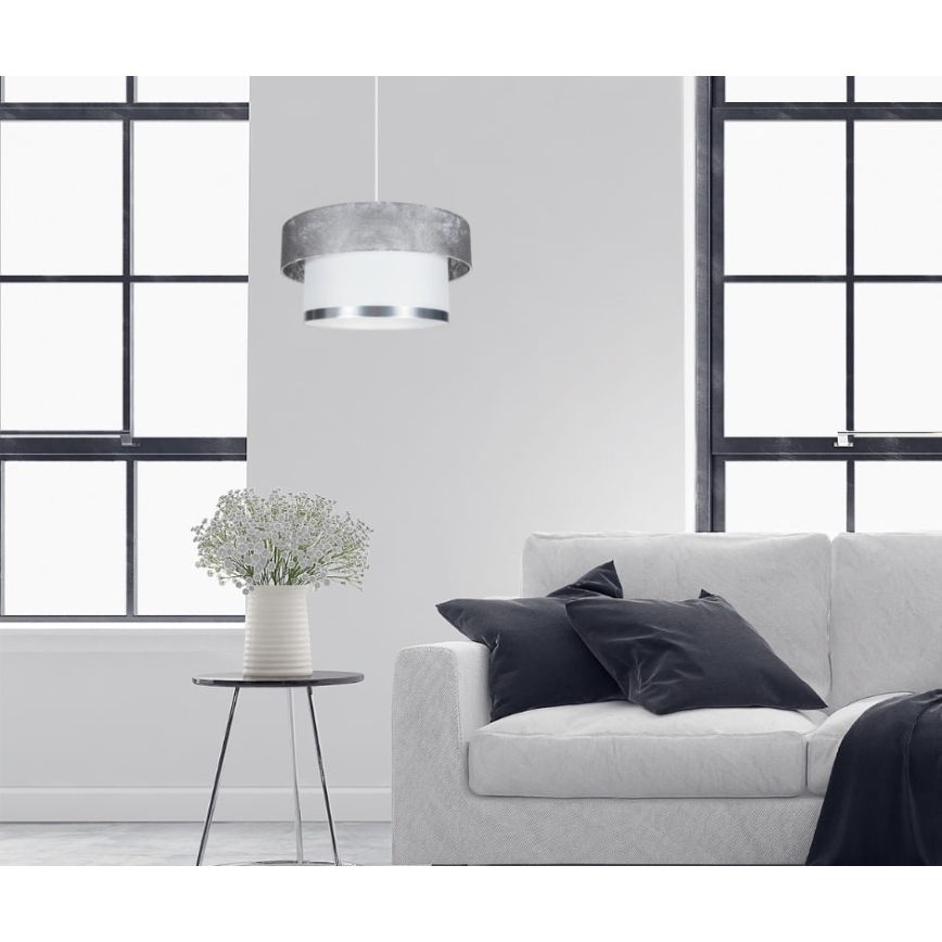 Luster na lanku RESSA 1xE27/60W/230V strieborná