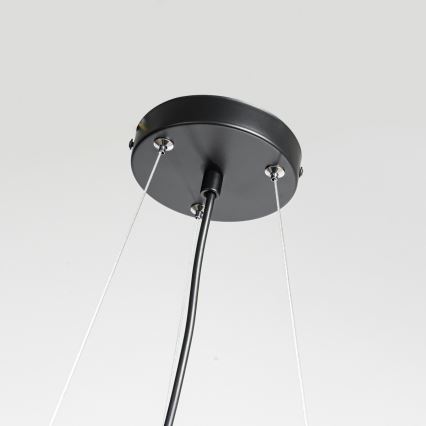 Luster na lanku REUS 3xE27/40W/230V, priemer 47 cm, čierny