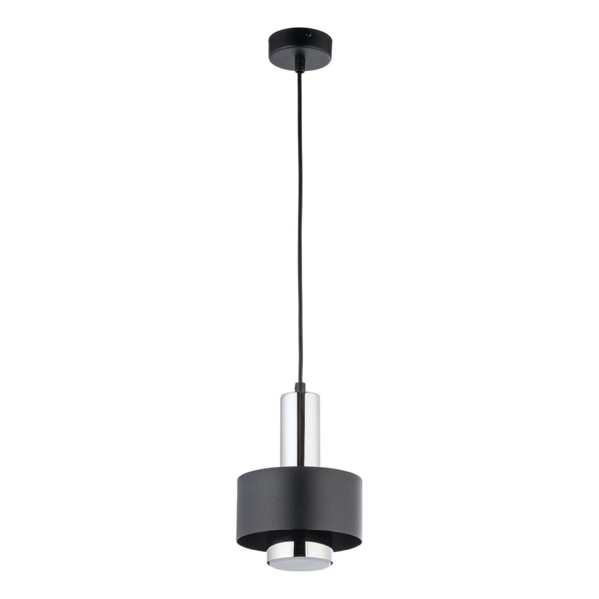 Luster na lanku RIF LUX 1xGX53/12W/230V pr. 15 cm čierna/lesklý chróm