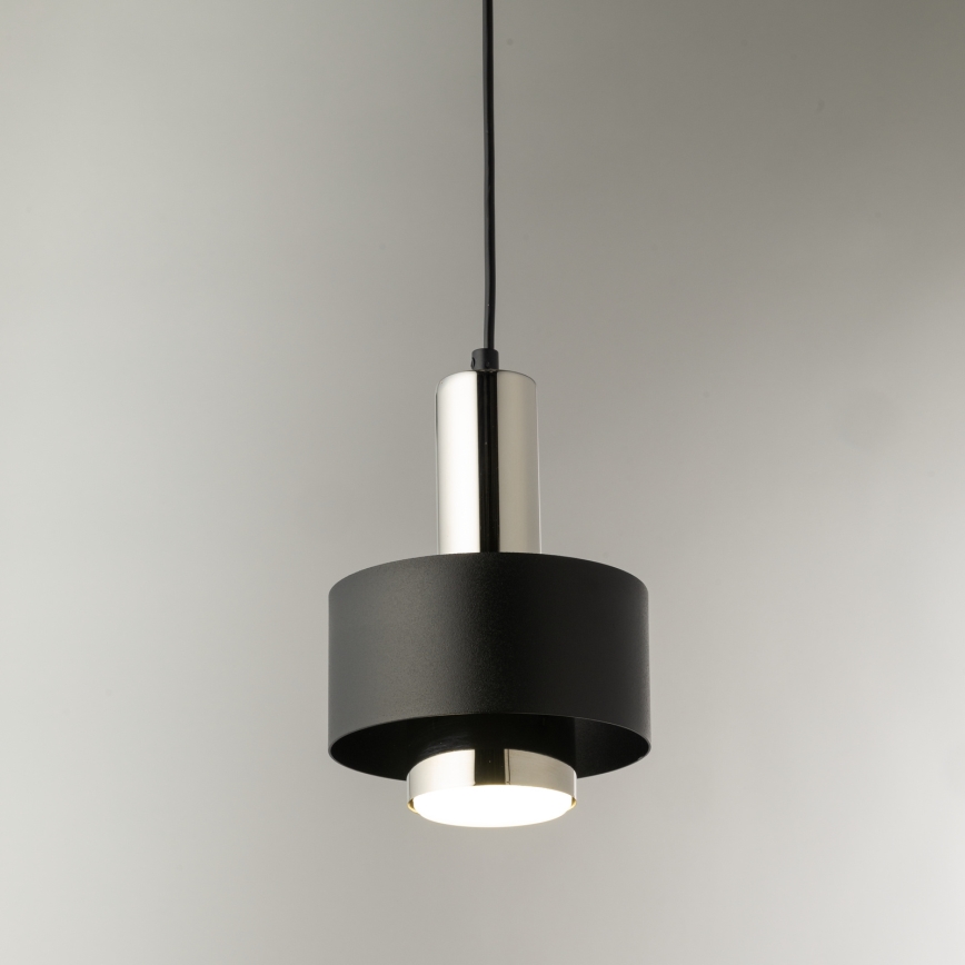 Luster na lanku RIF LUX 1xGX53/12W/230V pr. 15 cm čierna/lesklý chróm