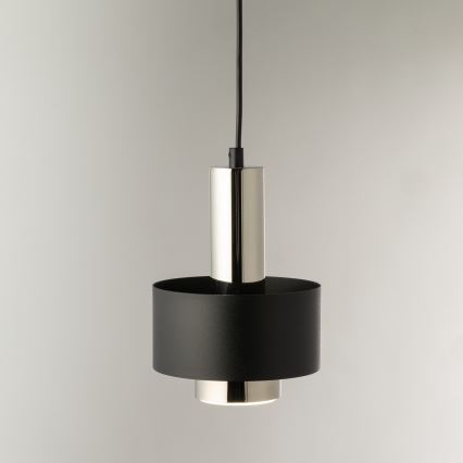 Luster na lanku RIF LUX 1xGX53/12W/230V pr. 15 cm čierna/lesklý chróm
