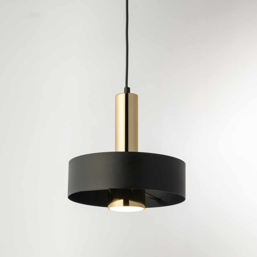Luster na lanku RIF LUX 1xGX53/12W/230V pr. 25 cm čierna/zlatá