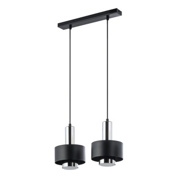 Luster na lanku RIF LUX 2xGX53/12W/230V čierna/lesklý chróm