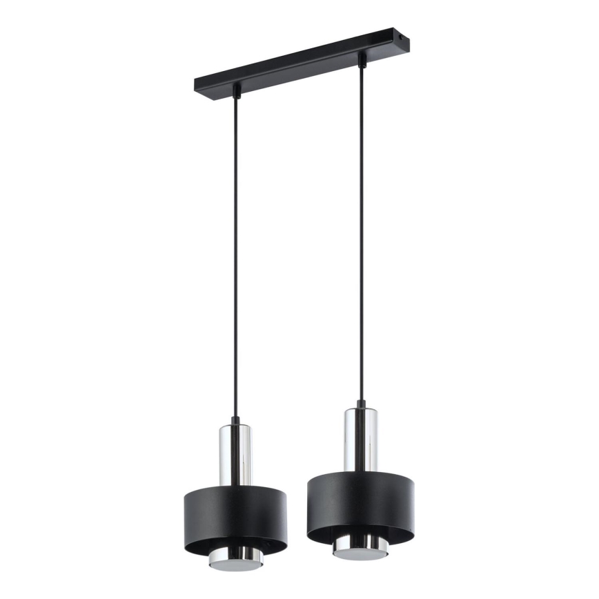 Luster na lanku RIF LUX 2xGX53/12W/230V čierna/lesklý chróm