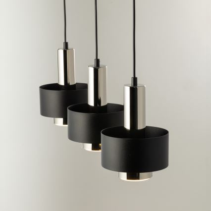 Luster na lanku RIF LUX 3xGX53/12W/230V čierna/lesklý chróm