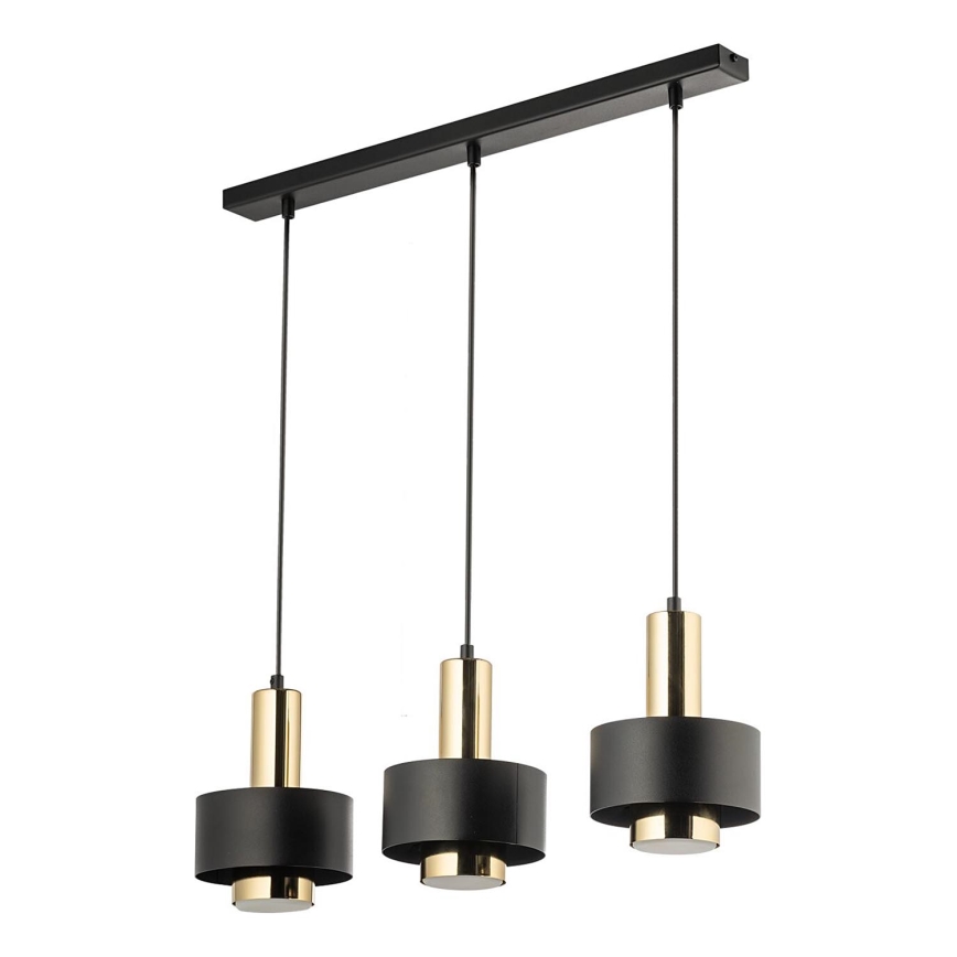 Luster na lanku RIF LUX 3xGX53/12W/230V čierna/zlatá