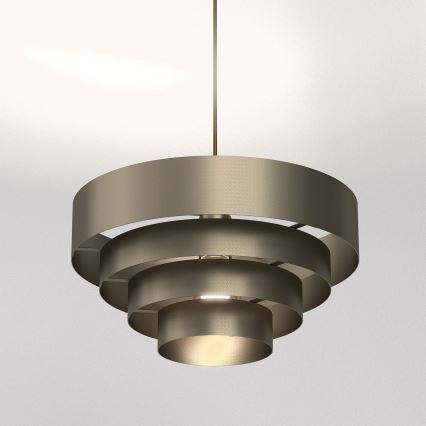 Luster na lanku RINGS 1xE27/15W/230V mosadz