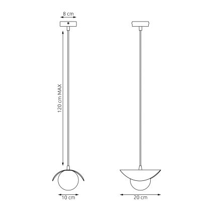 Luster na lanku RITUAL 1xG9/8W/230V biela