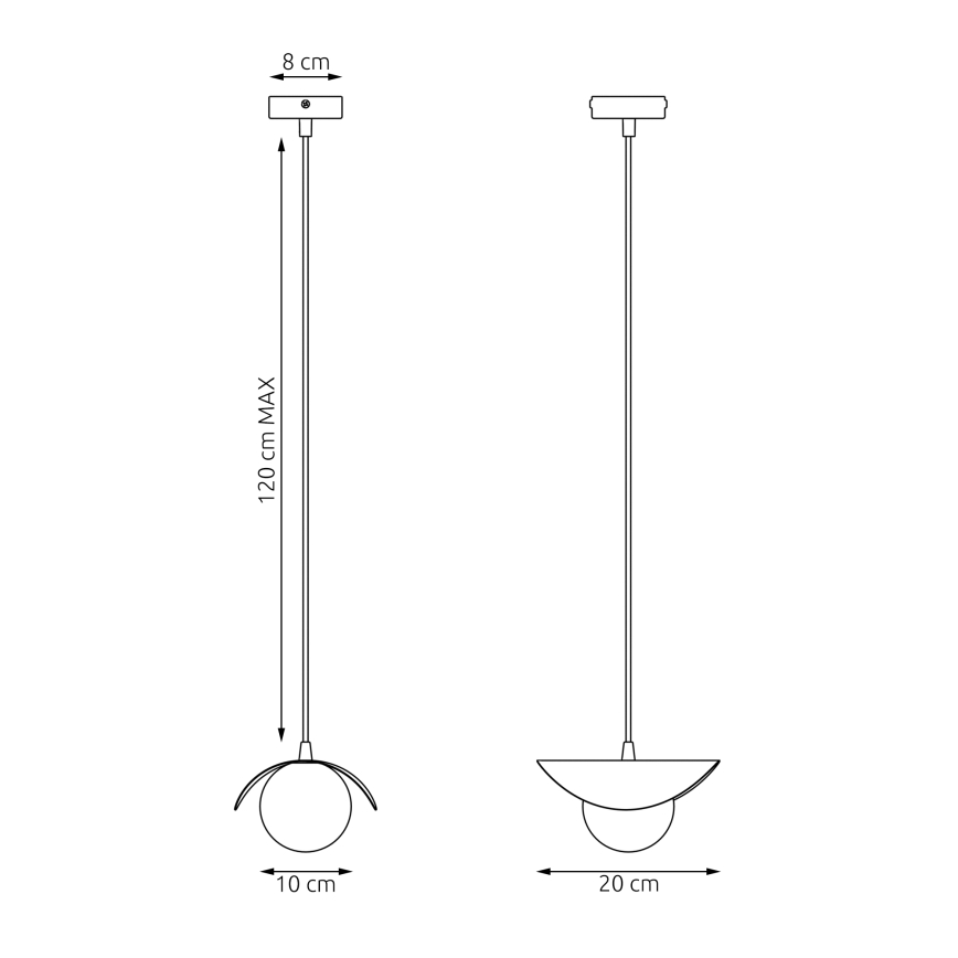Luster na lanku RITUAL 1xG9/8W/230V biela