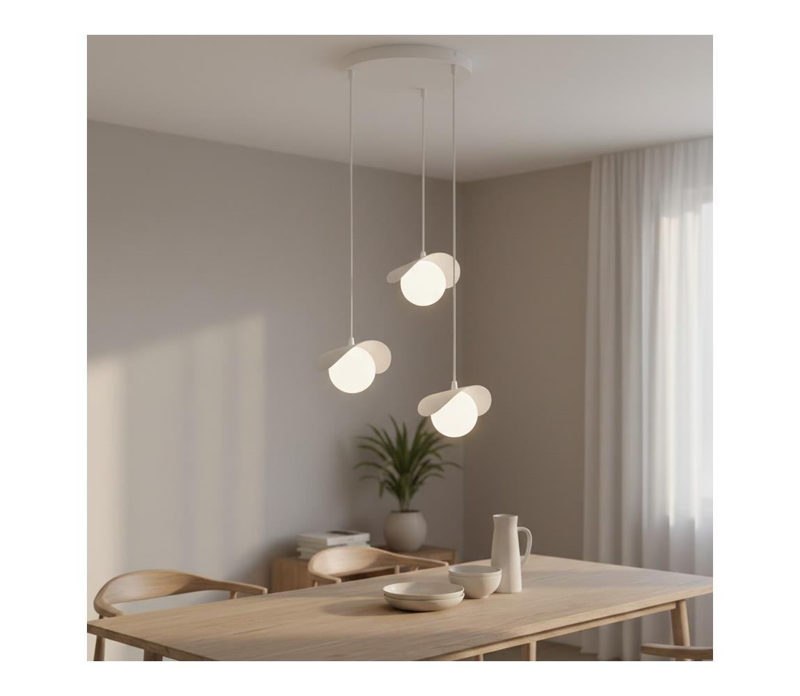 EMIBIG Luster na lanku RITUAL 3xG9/8W/230V biela 1584/3PREM