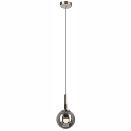 Luster na lanku ROLLO 1xE14/5W/230V matný chróm/dymová