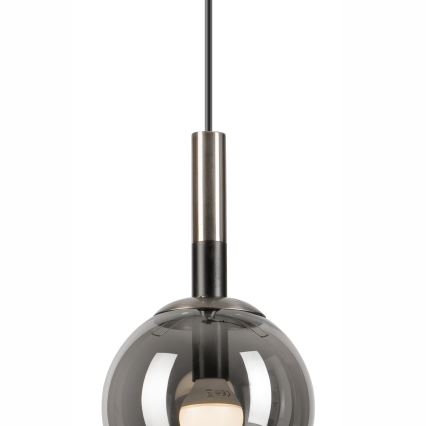 Luster na lanku ROLLO 1xE14/5W/230V matný chróm/dymová