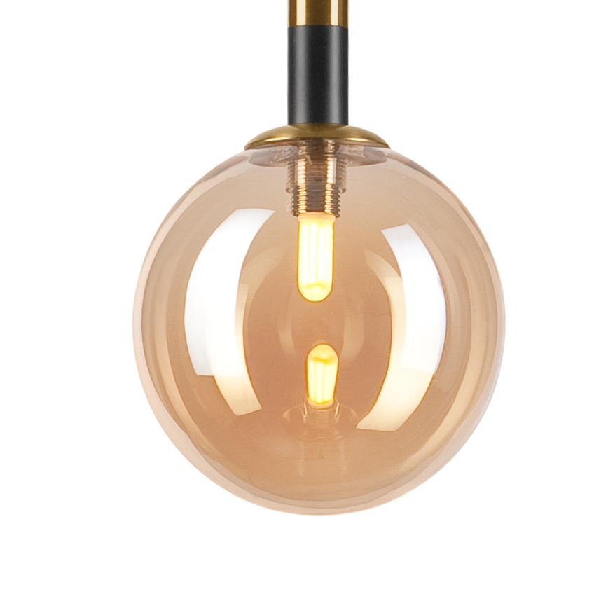 Luster na lanku ROLLO 1xG9/5W/230V zlatá/dymová béžová