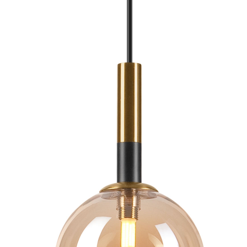 Luster na lanku ROLLO 1xG9/5W/230V zlatá/dymová béžová