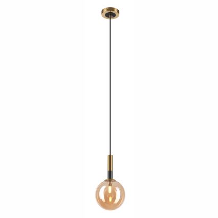 Luster na lanku ROLLO 1xG9/5W/230V zlatá/dymová béžová