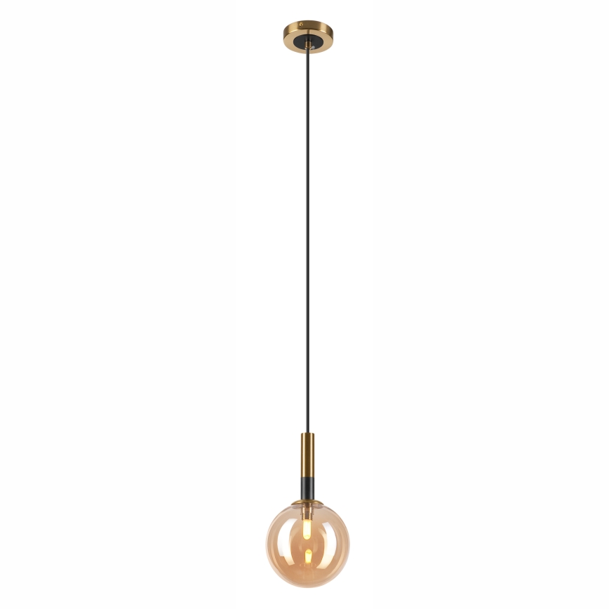 Luster na lanku ROLLO 1xG9/5W/230V zlatá/dymová béžová