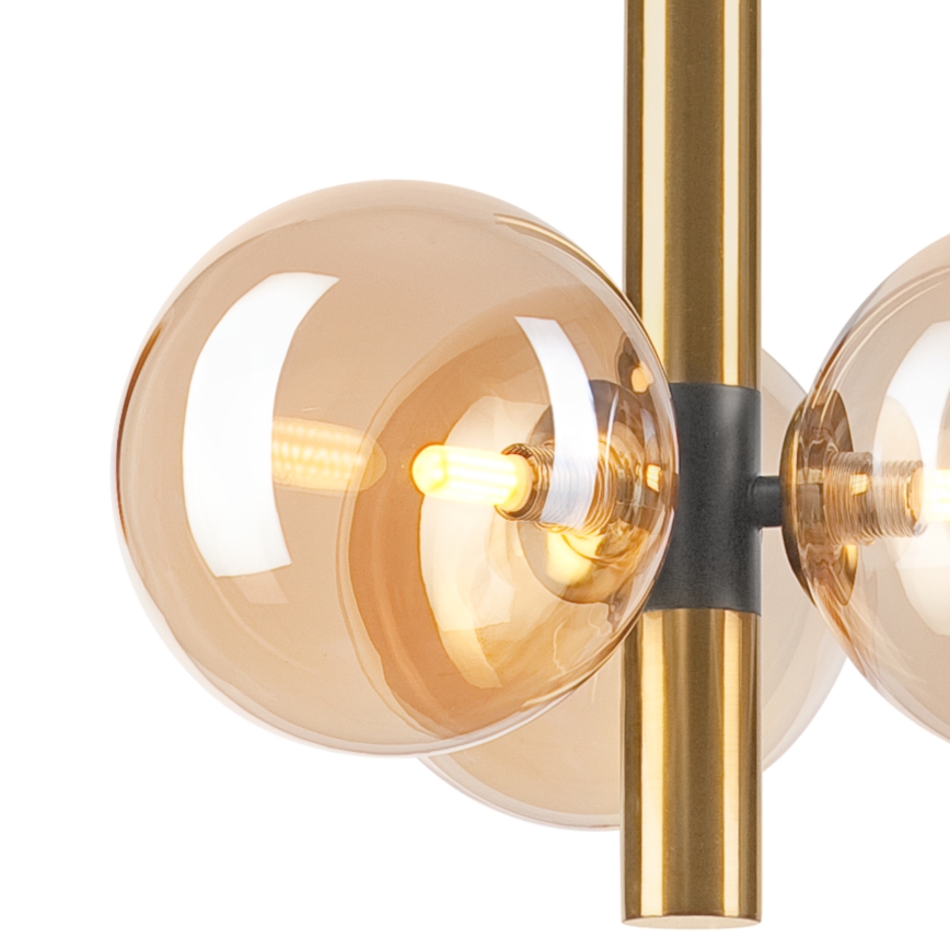 Luster na lanku ROLLO 3xG9/5W/230V zlatá/dymová béžová