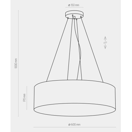 Luster na lanku RONDO 4xE27/15W/230V modrá