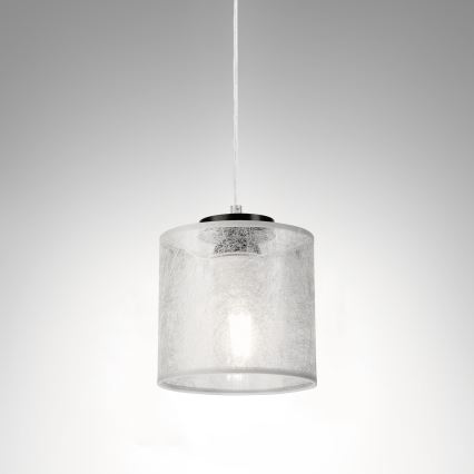 Luster na lanku ROSA 1xE27/60W/230V čierna/šedá