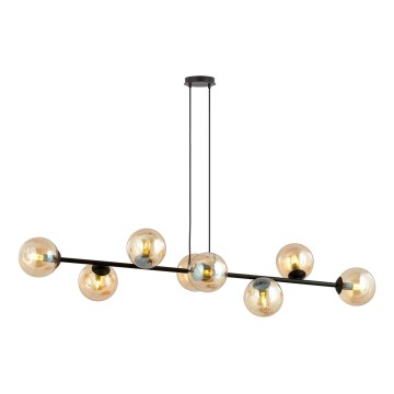 Luster na lanku ROSSI 8xE14/10W/230V čierna/béžová