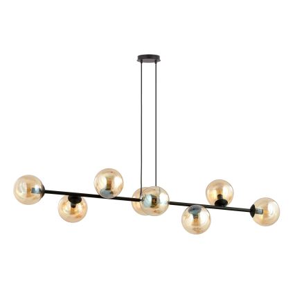 Luster na lanku ROSSI 8xE14/10W/230V čierna/béžová