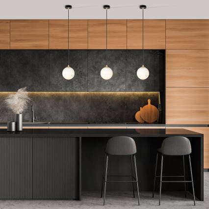 Luster na lanku ROYAL 1xE14/10W/230V pr. 14 cm čierna