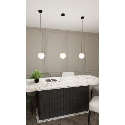 Luster na lanku ROYAL 1xE14/10W/230V pr. 14 cm čierna