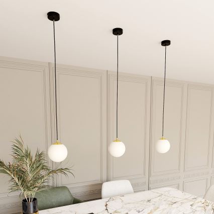 Luster na lanku ROYAL 1xE14/10W/230V pr. 14 cm čierna