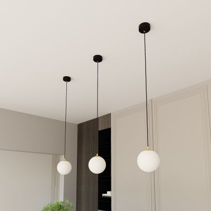 Luster na lanku ROYAL 1xE14/10W/230V pr. 14 cm čierna