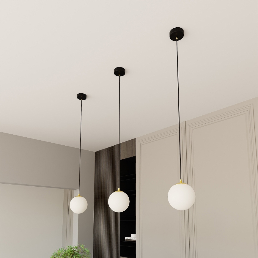 Luster na lanku ROYAL 1xE14/10W/230V pr. 14 cm čierna