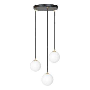 Luster na lanku ROYAL 3xE14/10W/230V pr. 30 cm čierna