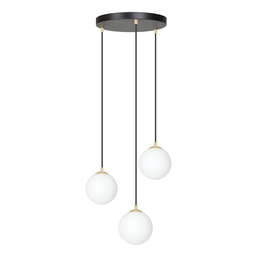 Luster na lanku ROYAL 3xE14/10W/230V pr. 30 cm čierna