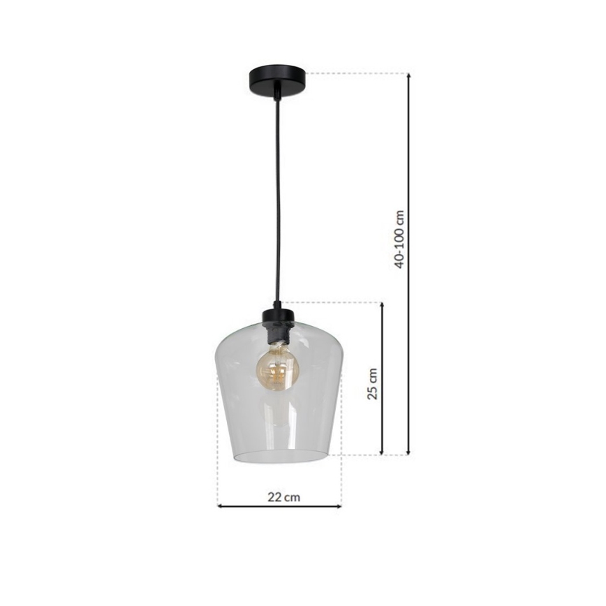 Luster na lanku SANTIAGO 1xE27/60W/230V číra