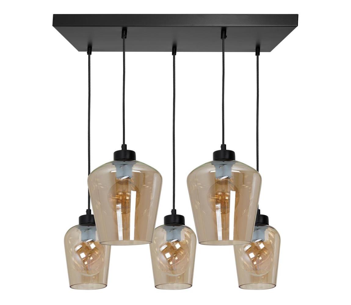 Luster na lanku SANTIAGO 5xE27/60W/230V hnedá