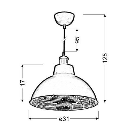 Luster na lanku SCRIMI 1xE27/60W/230V