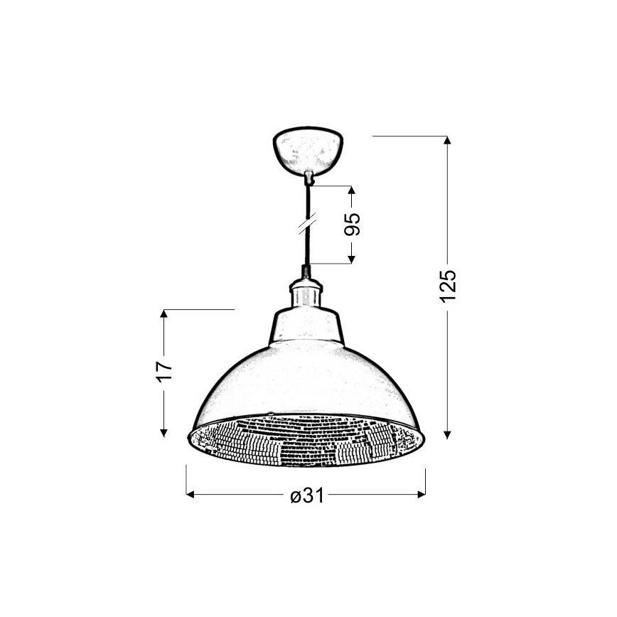 Luster na lanku SCRIMI 1xE27/60W/230V